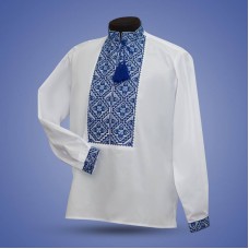 Embroidered shirt "Gentleman" blue